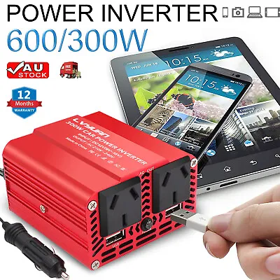 300W 600W Power Inverter DC 12V To AC 240V Car Converter Camping AU Outlet 2 USB • $32.99