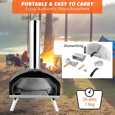 OUTDOORS Wood Fired Pellet Pizza Oven 12  Smoker Outdoors Portable Oven • $105.99