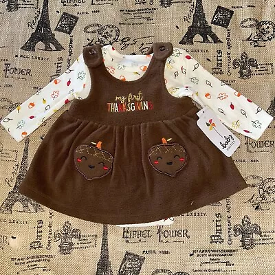 Baby Starters NWT! Girls My First Thanksgiving Embroidery Two Piece Set Size 3M • $12.50