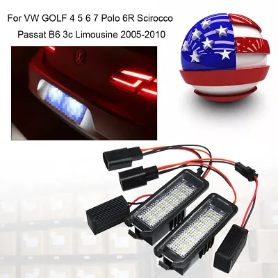 Car LED License Plate Lights Bulb For VW GOLF MK4 MK5 MK6 PASSAT EOS ERROR FREE • $11.47