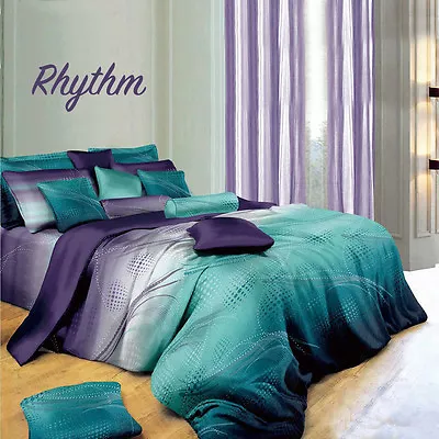 $49 • Buy 100% Cotton Single/Double/Queen/King/SK Quilt/Duvet Cover+Pillowcase Set-Rhythm