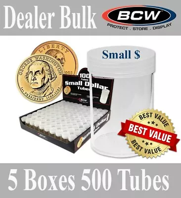 500 BCW Round Coin Tubes Sacagawea Presidential Small Dollar Size 5 Boxes 26.5mm • $177.98