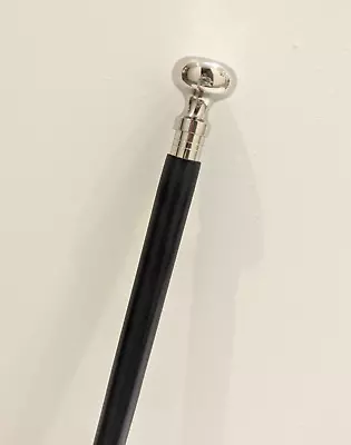 Stylish Black Shaft Walking Stick With Classic Victorian Plain Ball Handle • £18.99