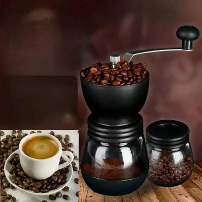 Manual Coffee Bean Hand Grinder Mill Adjustable Coarseness Ceramic Burr Spice • £9.99