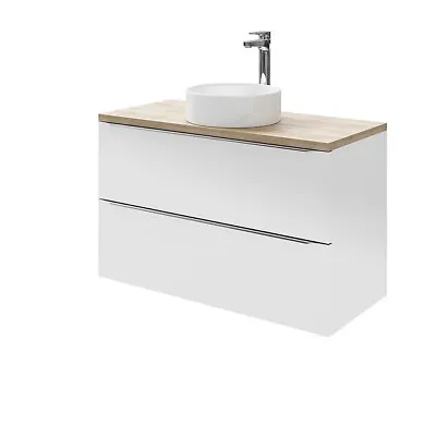 GoodHome W100cm X H60cm Imandra White Bathroom Vanity Cabinet • £175