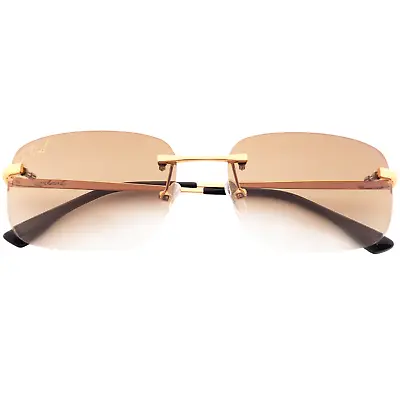 Ardent Eyewear Rimless Gold Eyeglasses Sunglasses Frame Vintage Cartier Brown 58 • $116.10