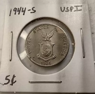 1944-S US Philippines 5 Centavos Minted In The United States (Z1) • $12