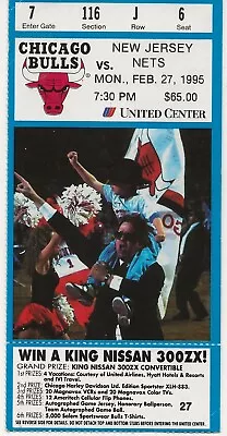 1994-95 Chicago Bulls' Ticket Stub (vs. New Jersey Nets) • $7