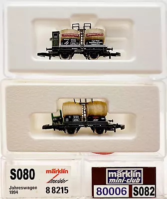 Marklin Z Scale M/M S080 & S082  2 COLLECTOR Freight Cars  Marklin Boxes  C8 • $59.95