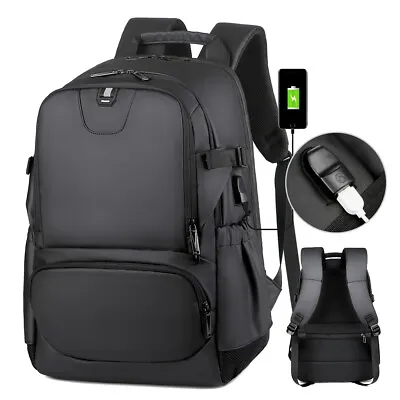 Men Travel School Bag 17.3 Inch Laptop Backpack Waterproof Rucksack With USB • $46.92