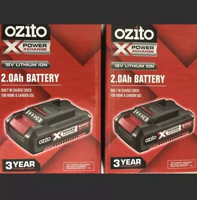 2 X GENUINE Ozito Power X Change 18V 2.0Ah Li-Ion Battery Batteries • $92