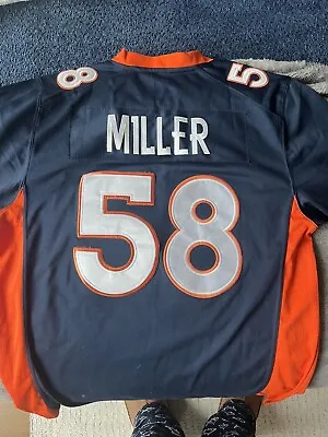 NFL Nike Jersey Denver Broncos Von Miller #58 Stitched On Field Large • $50
