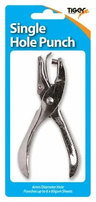 Solid Metal Single Hole Punch Perforator Silver Pliers One 6mm Hole Card/Paper • £2.99