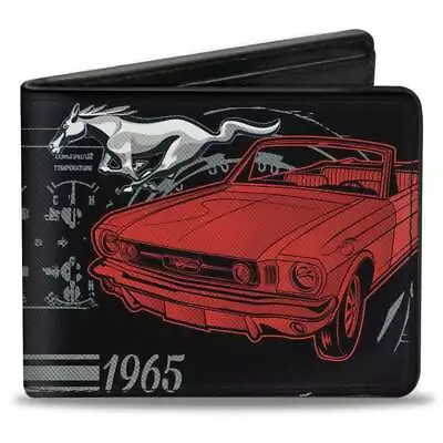 Buckle Down Ford Mustang 1965 Control Panel Black Silver Vegan Leather Wallet • $16.49