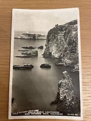 Rare South Lighthouse And Victoria Rock - Holyhead Vintage Postcard • £1.99