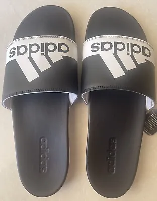 Adidas Mens Black/White Adilette Comfort Slides. Size US 15 • $59.95