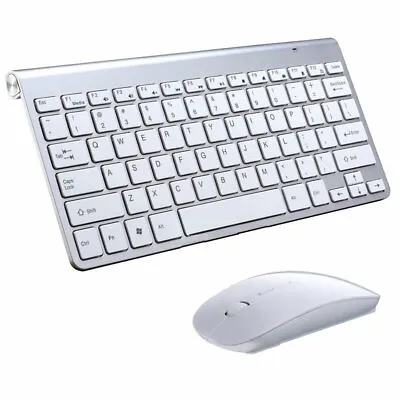 2.4G Slim Mini Wireless Keyboard And Mouse Comb Set For Mac Apple PC Laptop • £18.04