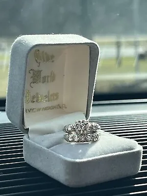 DIAMOND Engagement-Bridal Set Soldered 14k White Gold Vintage • $489.90