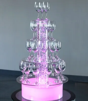 Champagne Tower Sparkling Free-standing Water Pillar Illuminated Wedding Party • £1037.65