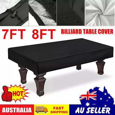 7/8FT Snooker Billiard Pool Table Cover Polyester Waterproof Dust Cap Outdoor • $19.95