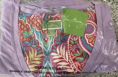 $24 • Buy Vera Bradley Pajama Pocket Tee Lilac Size XL Extra Large Sleep Shirt Never Used