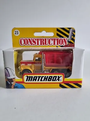 Matchbox 1992 Construction Series #23 Yellow/red Peterbilt Pace Quarry Truck • $28.99