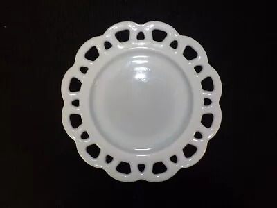 White Milk Glass Set Of 3 Lace Edge Plates • $12