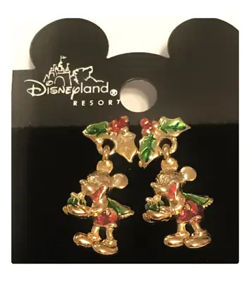 $6.99 • Buy Vintage Disney Mickey Mouse Christmas Earrings Charms Gold Plated Disneyana