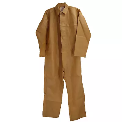 GI Vintage Industrial Safety Coverall Medium Tan Lightweight Made In The USA • $16.99