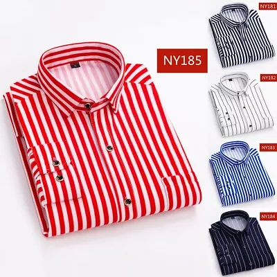 Fashionable Button Up Top For Men Striped Pattern For An Eye Catching Look • £22.38