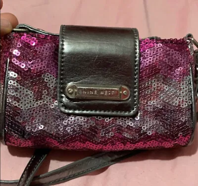 Small 6”x3”x2” Nine West Pink Sequined Evening Shoulder Bag Purse Clutch Mini • $24.99