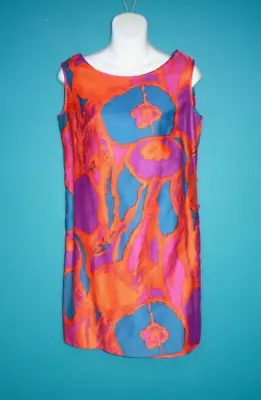 Vtg 80s Beachcomber Jamaica Mini Dress Sundress BRIGHT Abstract Floral Sz 10 • $44