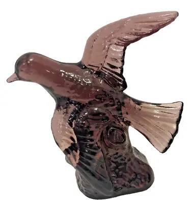 Mosser Art Glass Deep Amethyst Purple “Bird In Flight” Figurine Marked Excellent • $32.80