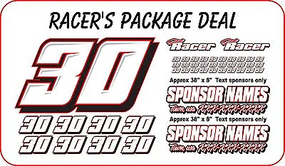 Race Car Numbers Package  Dirt Late Model Modified Street Stock Imca • $99.99