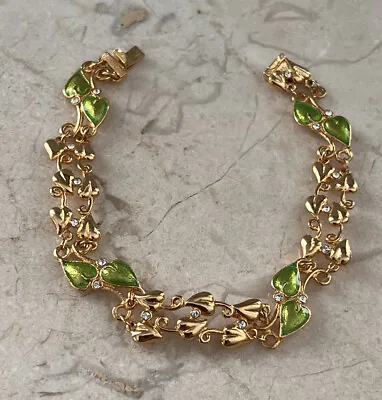 MMA Metropolitan Museum Of Art CHMF Enamel Leaf Crystal Rhinestone Bracelet • $50
