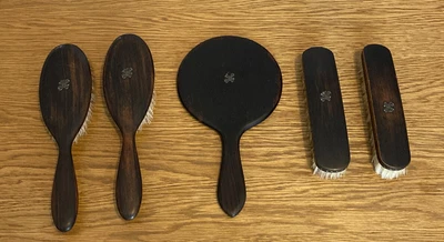 £20 • Buy Vintage Ebony 5 Piece Dressing Table Set With Silver Initials