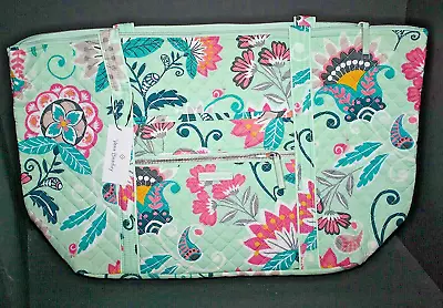 NWT Vera Bradley MINT FLOWERS Iconic Miller Bag Travel Tote  NWT • $56.25