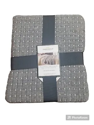 Threshold Reversible Matelasse End Of Bed Throw Blanket 60in X 80in Denim Gray • $49.97