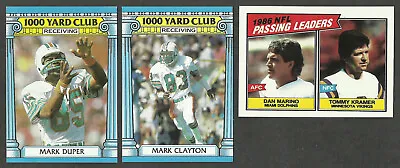 1987 Topps Miami Dolphins Supplemental Set Dan Marino M Clayton M Duper Lot Of 3 • $2.99