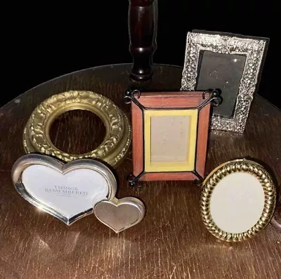 Lot Of 5 Small Vintage Picture Frames- Things Remembered Antique Brass Russ • $17.23