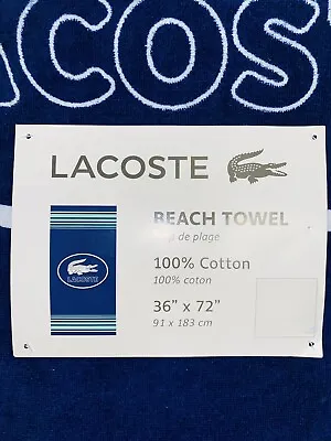 New Lacoste Beach Towel 100% Cotton 36  X 72  Blue Green • £37.53