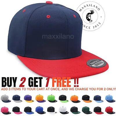 Snapback Hat Flat Visor Baseball Cap Trucker Solid Plain Blank Men Hip Hop Army • $8.49