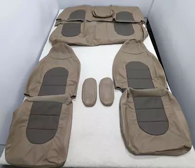 For Ford F250 F350 Crew Cab Lariat 1999-2000 Brown Leather Seat Covers LQ90 • $799