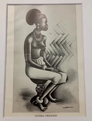 VINTAGE Original Lithograph By Miguel Covarrubias - Guinea Princess DOUBLE SIDED • $125