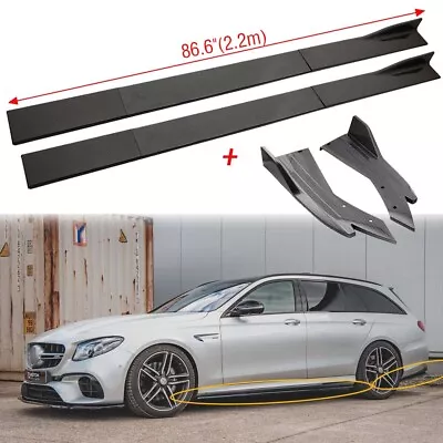 Carbon Fiber 86.6  Side Skirt +Rear Bumper Lip For Mercedes Benz W203 W205 W204 • $155.11