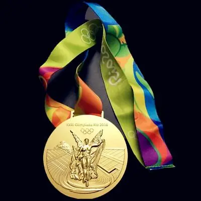 GOLD MEDAL - 2016 Rio OLYMPICS - BIG WITH SILK RIBBON Rare USA SELLER • $26.99