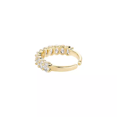 14K Gold Oval Adjustable Moissanite Open Ring Geometric Hip Hop Wedding Fashion • $24.99