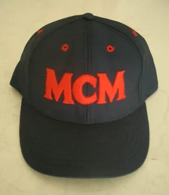 MCM Cap NAVY Authentic Embossed Embroidery Of MCM Letters In RED • $95