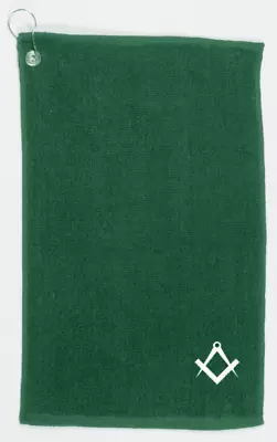 Masonic Golf Towel Embroidered With Square And Compasses - Freemason Golfer G... • £12.99