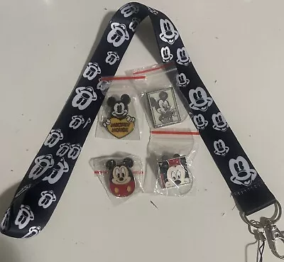 Disney MICKEY Mouse Only Pins Lot Of 4 W/ MiCKEY Lanyard • $13